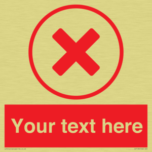 Custom red background, red cross in circle sign